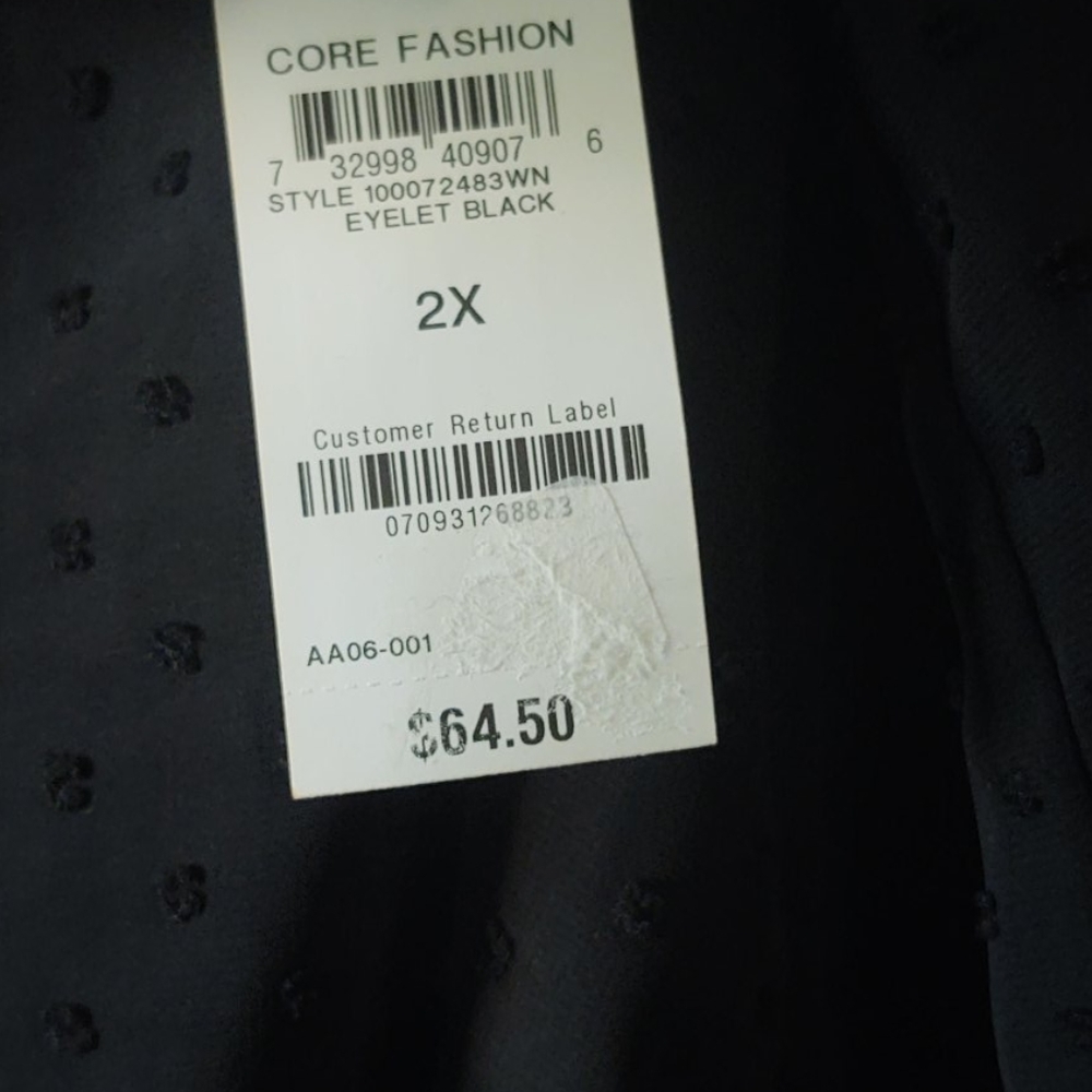 Style & Co Black Sheer Top - Picture 7 of 8